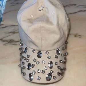 Womens Baseball Cap.tan with Rinestones NWT